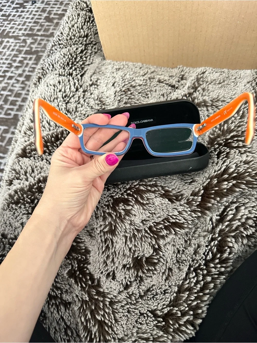 Dolce & Gabbana Orange and Multicolor Stripe Men’s Sunglasses